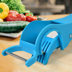 2 in 1 Vegetable & Fruit Multi Cutter 5 Blade Vegetable Cutter with Peeler (1 Pc / Multicolor)