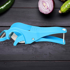 2 in 1 Vegetable & Fruit Multi Cutter 5 Blade Vegetable Cutter with Peeler (1 Pc / Multicolor)